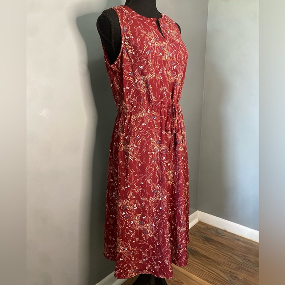 Allegra K NWT Tank Style MIDI Dress Red with Floral and Butterfly Design size S - Picture 1 of 14